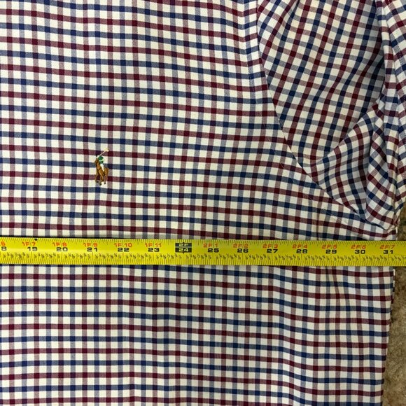 Ralph Lauren Polo Men's Classic Blue/Red Check Button-Down Oxford Shirt 3XB Logo - Picture 8 of 10